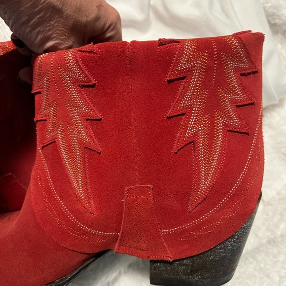 Gorgeous RED Old Gringo Fold Over boots - Picture 3 of 11